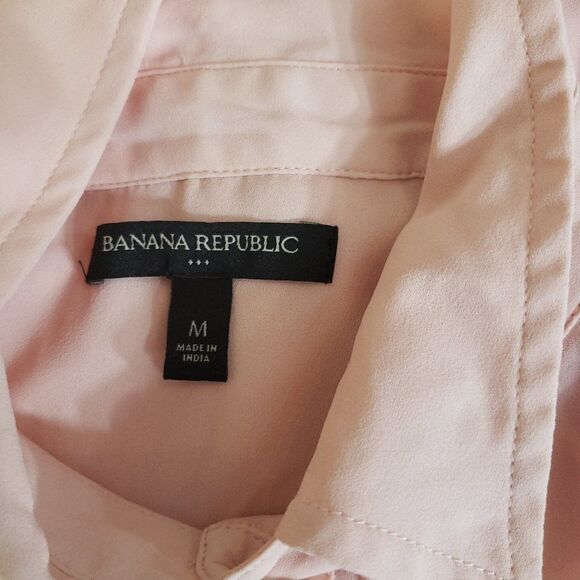 Banana Republic Sheer Peach Sleeveless Button-up Top Size M - Picture 6 of 8